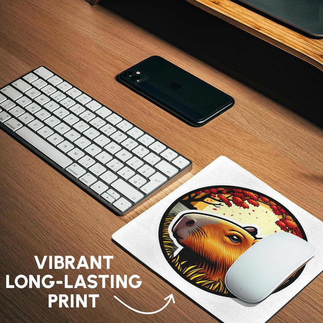 Cute Illustration of An Capybara, Mouse Pad