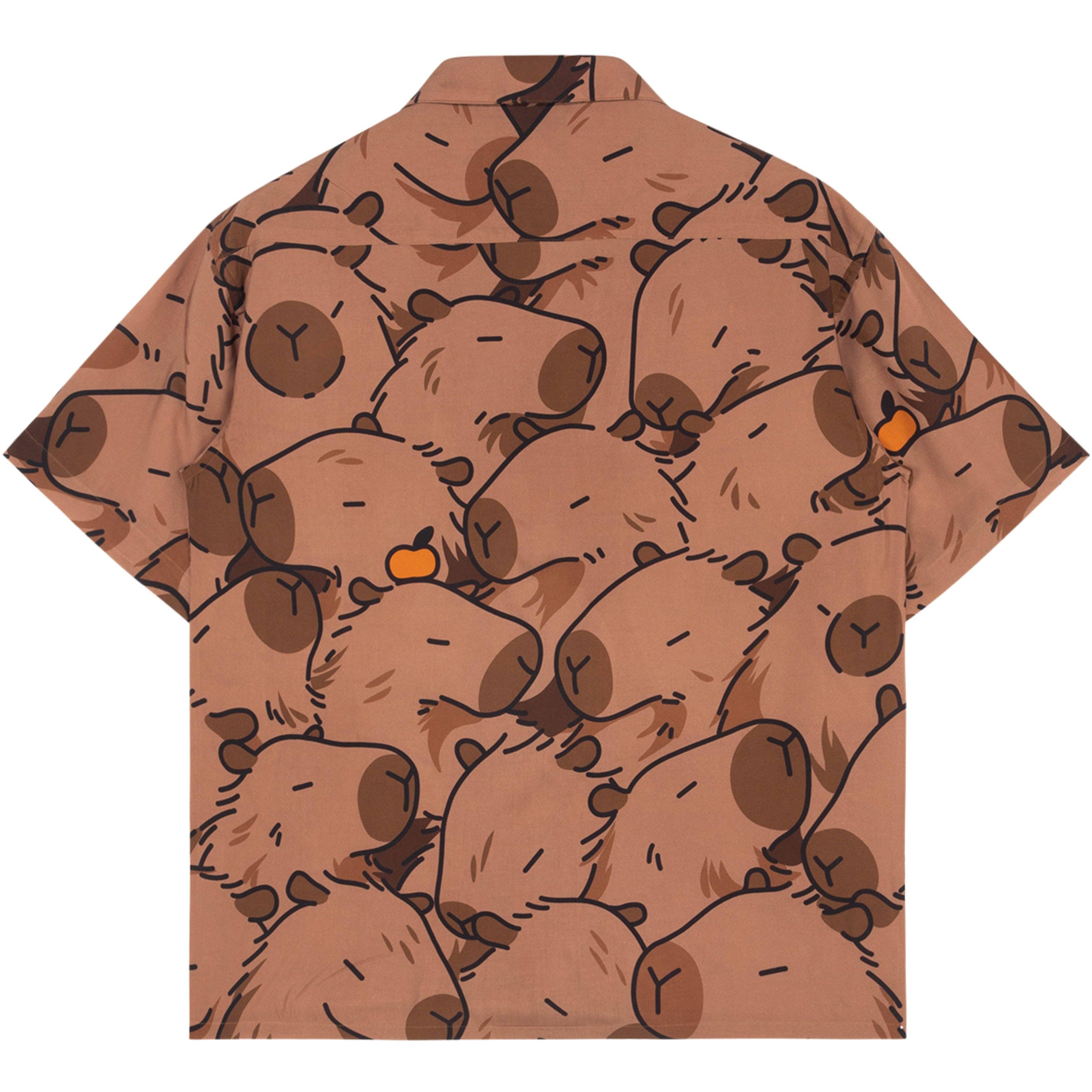 “Capybara With Me” Button-Up Shirt – Bold Capy Style for Everyday Wear