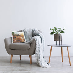 Capybara Sipping Beverage Decorative Pillow