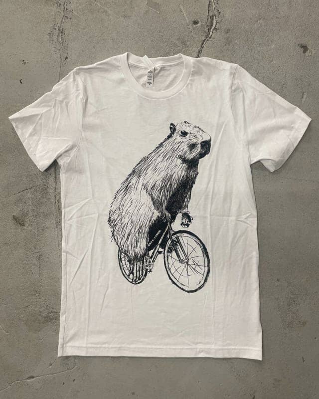 Capybara On A Bicycle Men's / Unisex Shirt