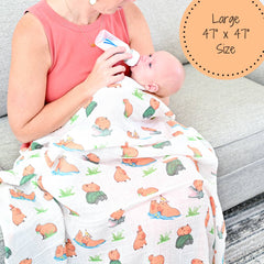 Be Cappy Capybara Baby Muslin Swaddle Wrap