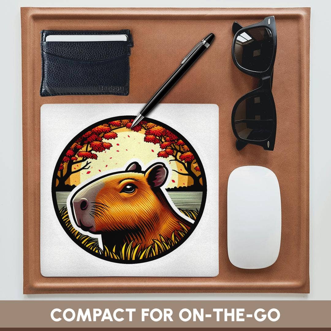 Cute Illustration of An Capybara, Mouse Pad