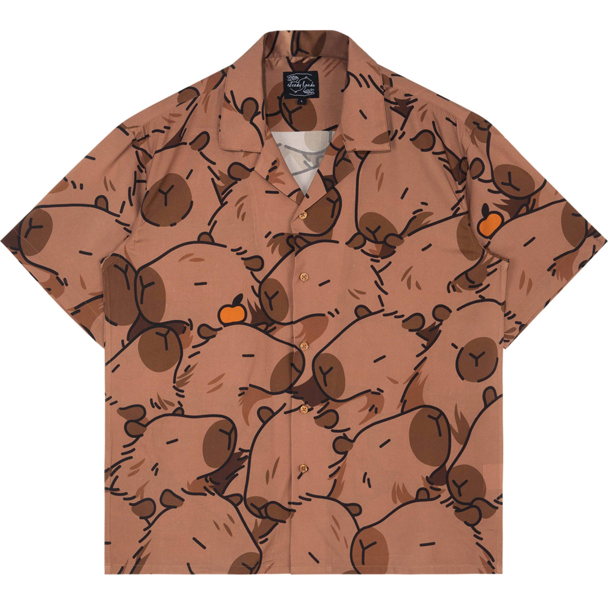 “Capybara With Me” Button-Up Shirt – Bold Capy Style for Everyday Wear