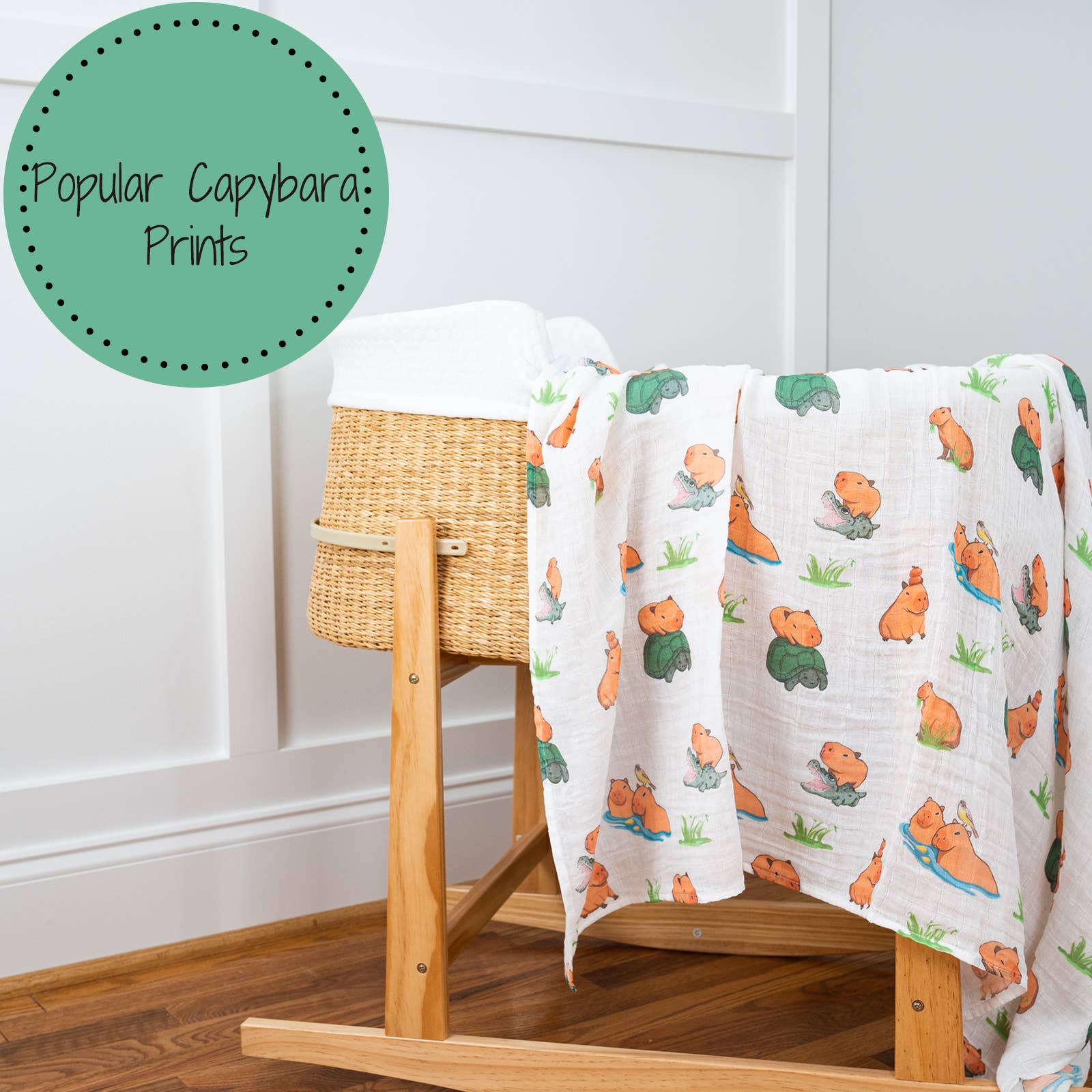 Be Cappy Capybara Baby Muslin Swaddle Wrap