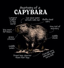 Men’s Capybara Café Black Tee – Soft Knit Shirt Featuring Capy Café Logo