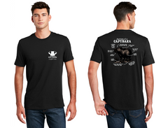 Men’s Capybara Café Black Tee – Soft Knit Shirt Featuring Capy Café Logo