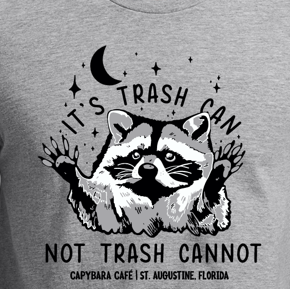 “It’s Trash Can - Not Trash Can Not” Unisex Tee – Light Heather Grey Capybara Shirt