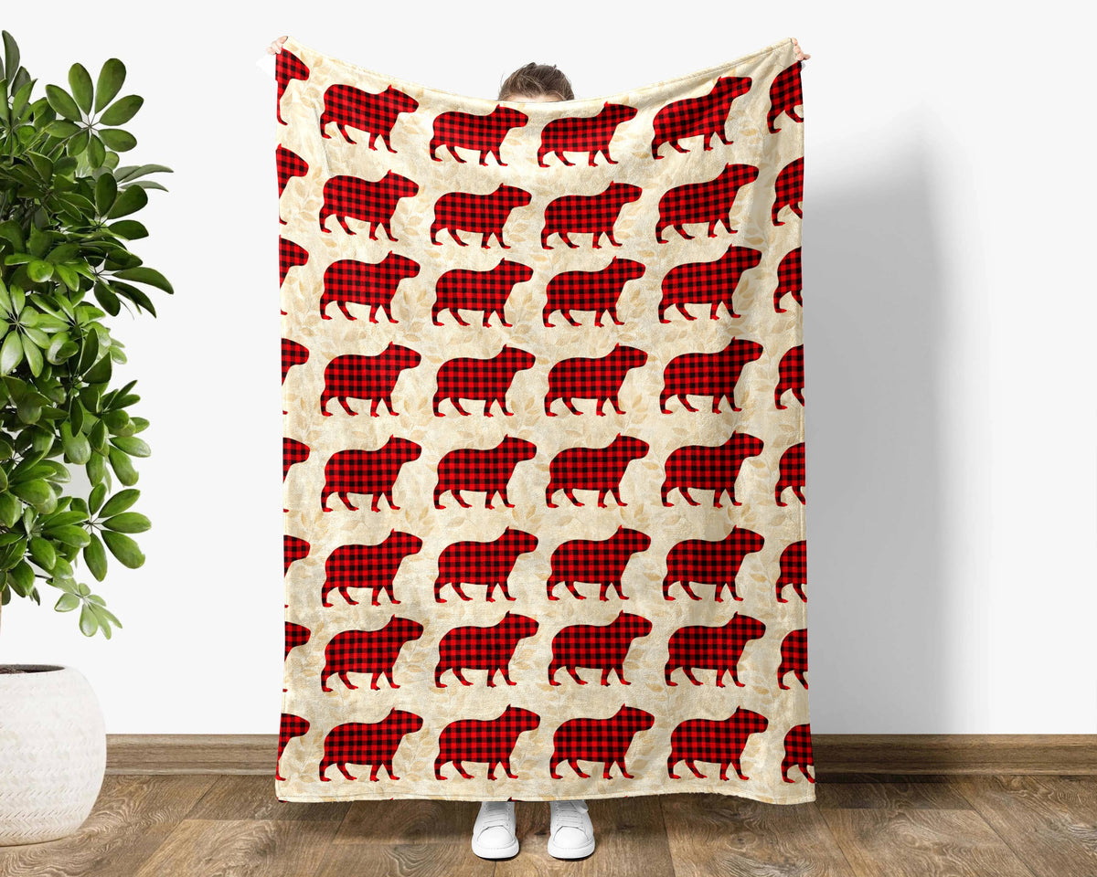 Retro Capybara Christmas Blanket - Festive Holiday Throw Gift