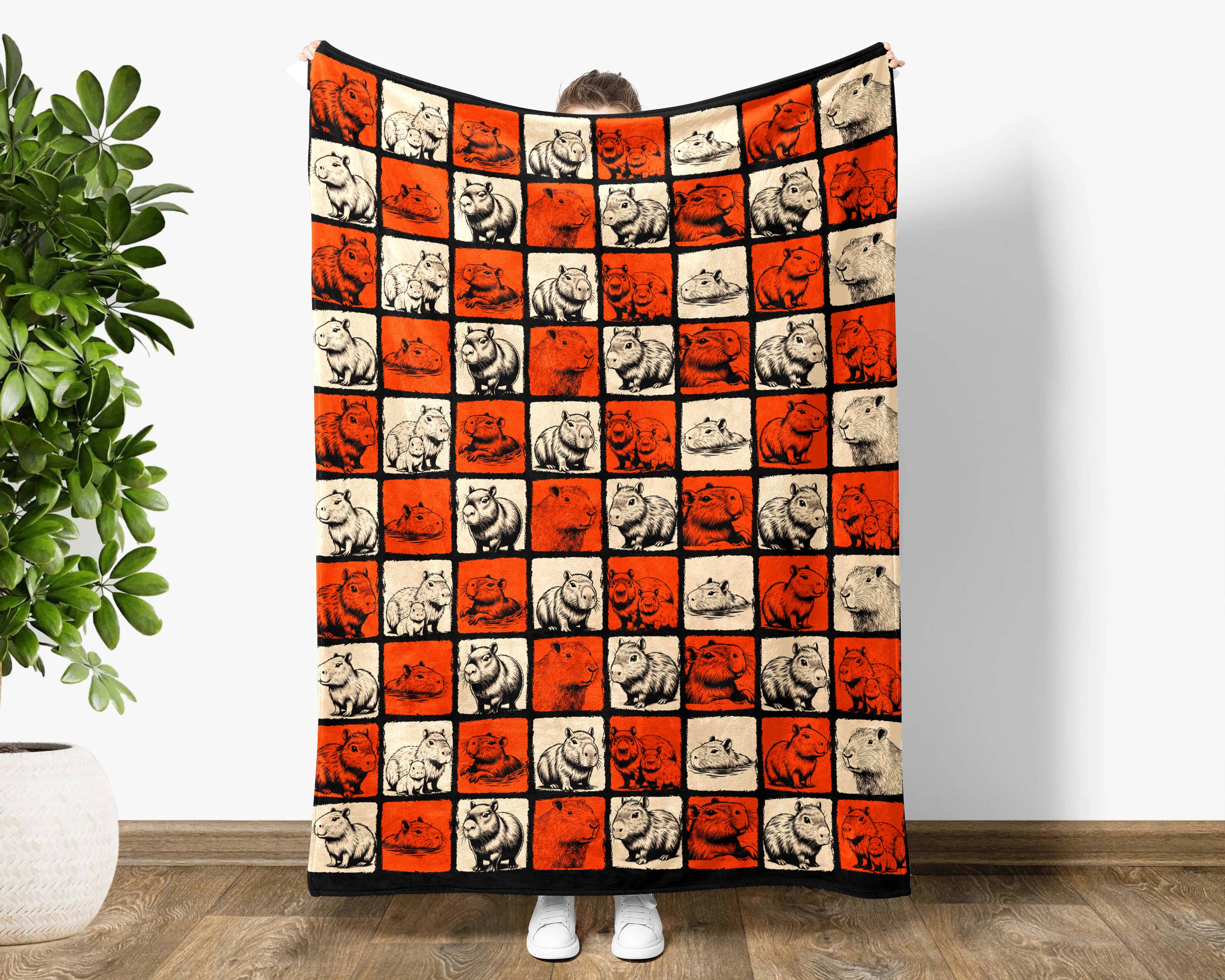 Cozy Retro Capybara Blanket - Perfect Thanksgiving Gift