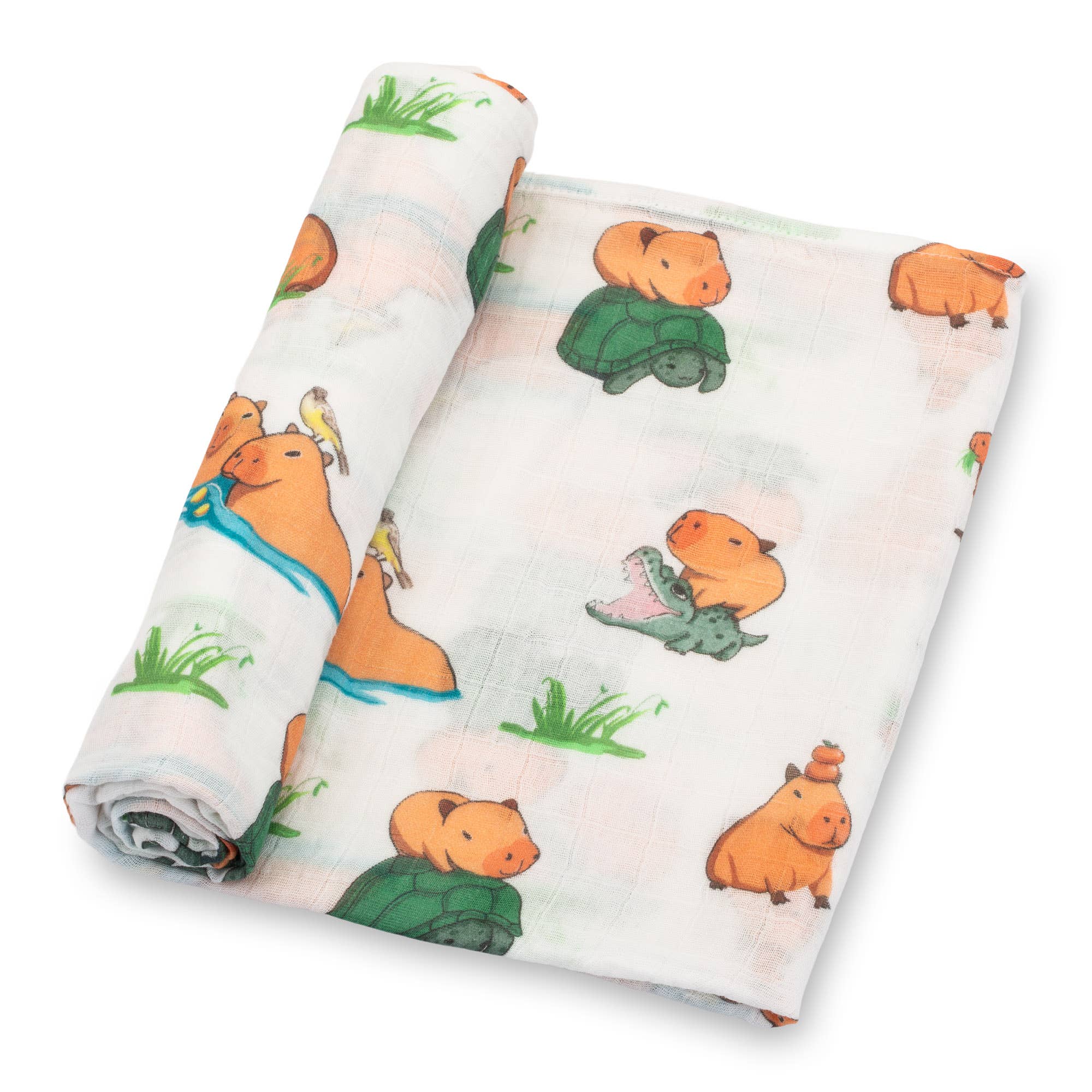 Be Cappy Capybara Baby Muslin Swaddle Wrap