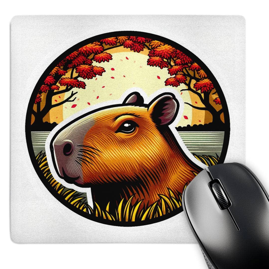Cute Illustration of An Capybara, Mouse Pad
