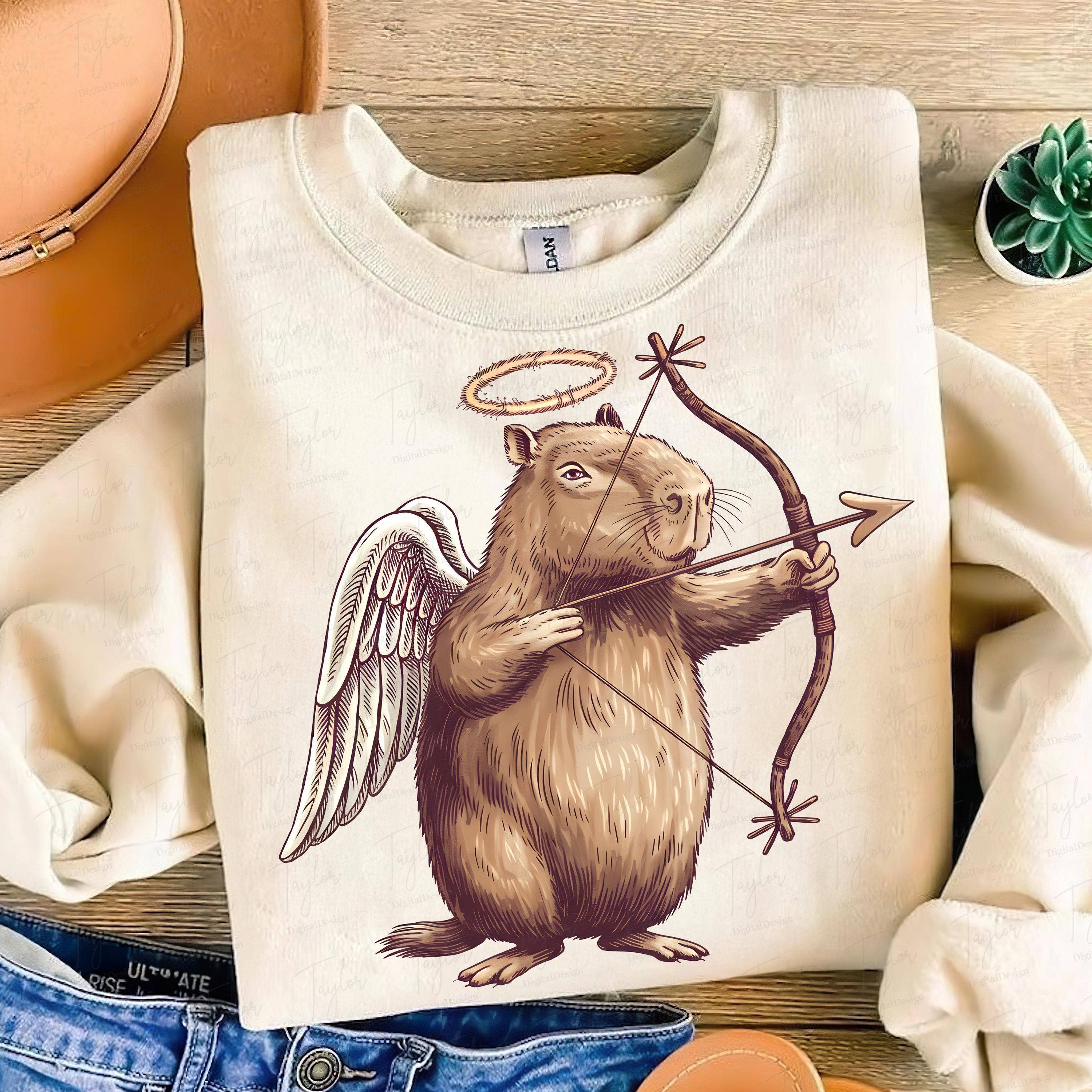 Valentine Capybara Sweater, Cue Animal Valentine Shirt