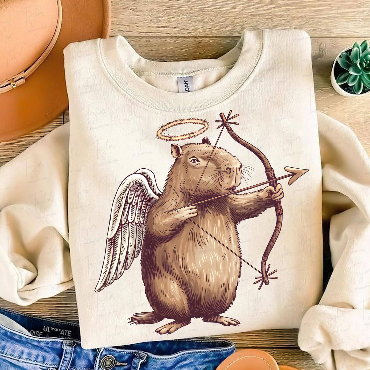 Valentine Capybara Sweater, Cue Animal Valentine Shirt
